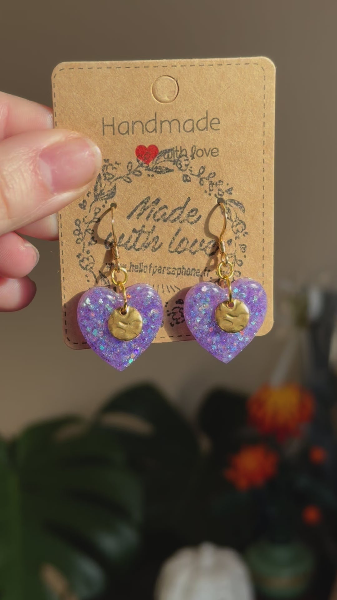 boucles d'oreilles pendantes coeurs pampilles acier inoxydable or, cadeau pour femme saint valentin ou anniversaire, idéales pour oreilles sensibles, acier chirurgical hypoallergénique