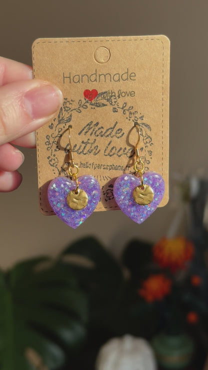 boucles d'oreilles pendantes coeurs pampilles acier inoxydable or, cadeau pour femme saint valentin ou anniversaire, idéales pour oreilles sensibles, acier chirurgical hypoallergénique