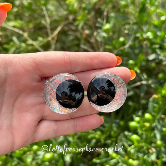 Yeux de sécurité crochet, yeux sécurité pour peluches, yeux de sécurité pour amigurumi, yeux de sécurité paillettes, safety eyes for amigurumi