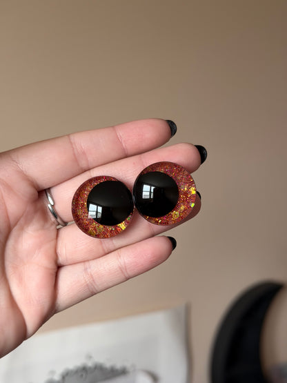safety eyes for amigurumi red glitters