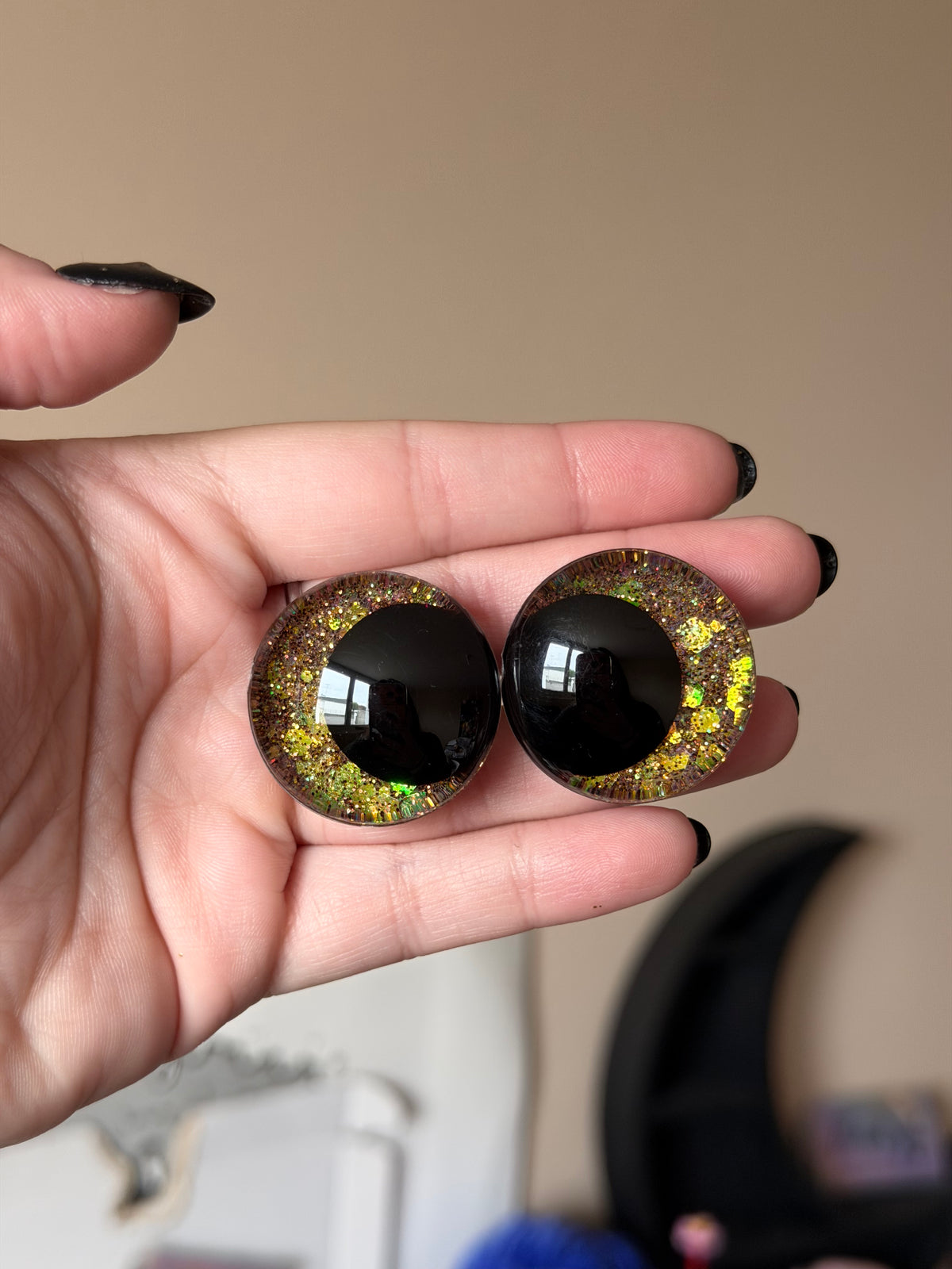safety eyes glitters for amigurumi yellow colors