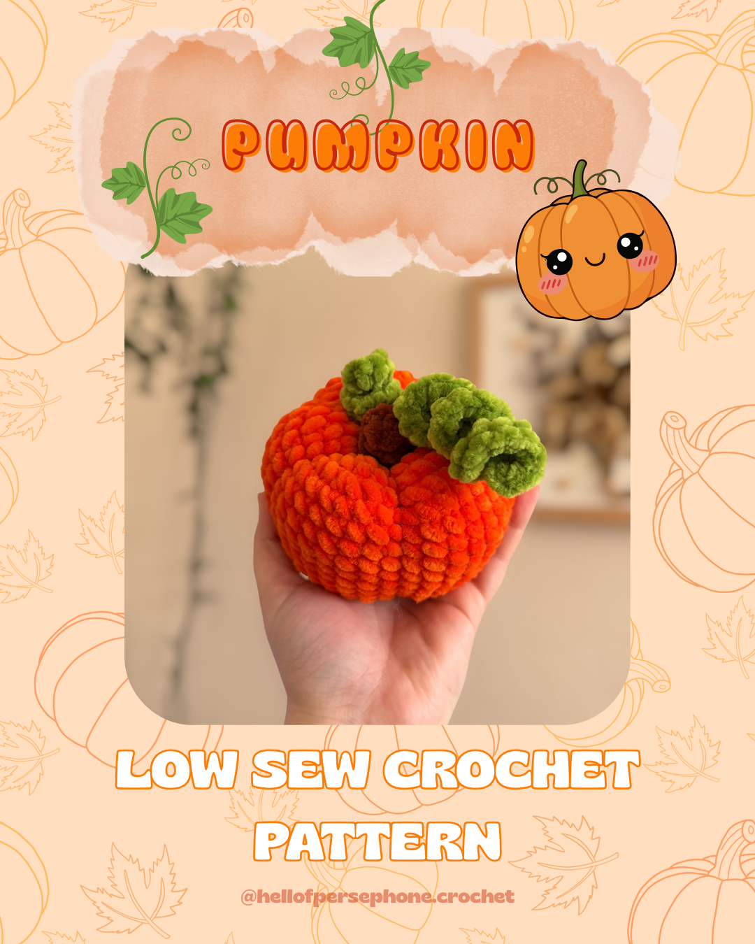 Patron Citrouille en crochet avec peu de couture – Pumpkin low sew crochet pattern (PDF)
DISPONIBLE UNIQUEMENT EN ANGLAIS/AVAILABLE ONLY IN ENGLISH