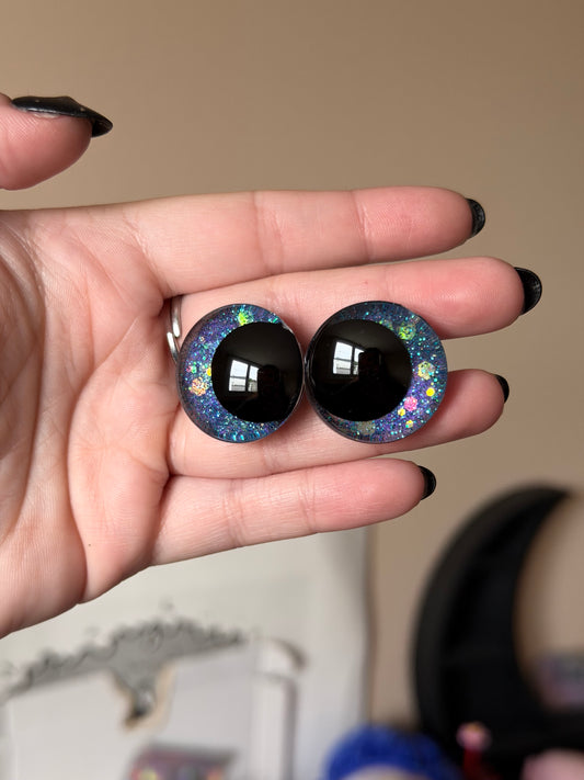 yeux de securite paillettes pour amigurumi bleu nuit